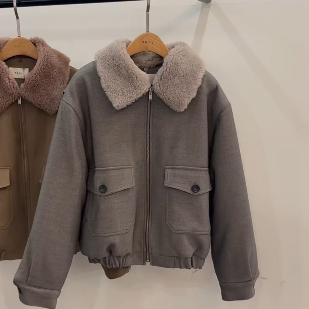 2025冬季新款美拉德羊羔毛外套女
