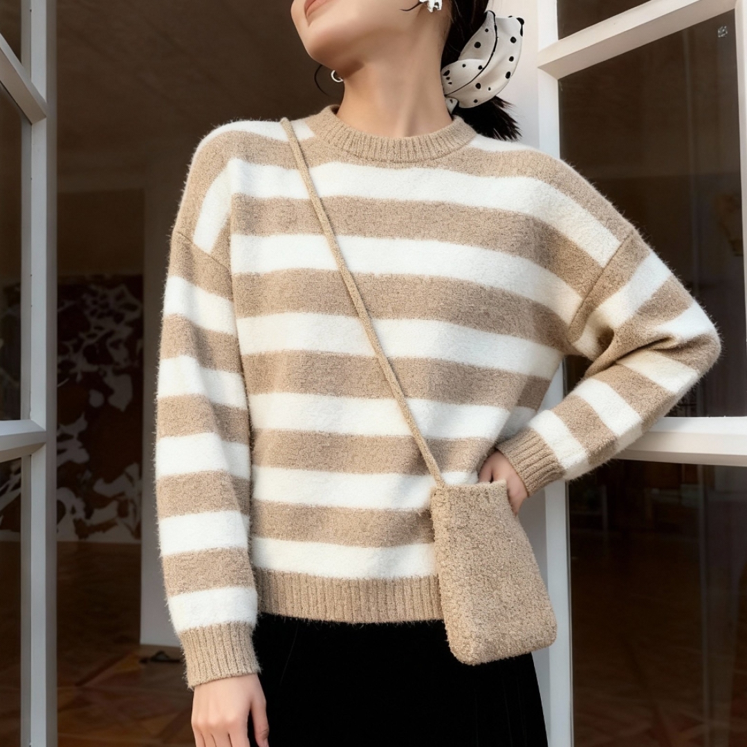 新款独特漂亮慵懒风软糯针织上衣