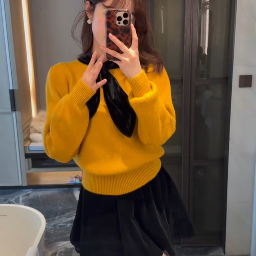 慵懒风氛围感软糯宽松百搭毛衣冬