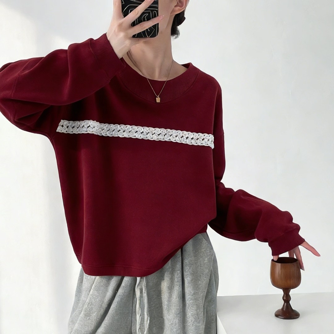 2026新款爆款高级感红色卫衣女小众复古大码胖mm宽松显瘦上衣春季,女装/女士精品,大码内搭,淘宝优惠券,粉丝福利购,淘宝优惠卷