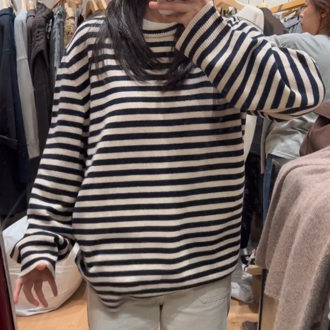 高级感撞色针织衫女秋冬新款慵懒风韩系简约休闲宽松内搭打底衫潮,女装/女士精品,大码内搭,淘宝优惠券,粉丝福利购,淘宝优惠卷