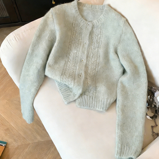 韩系小众别致独特不撞款低饱和色系温柔风氛围感秋冬毛衣针织开衫