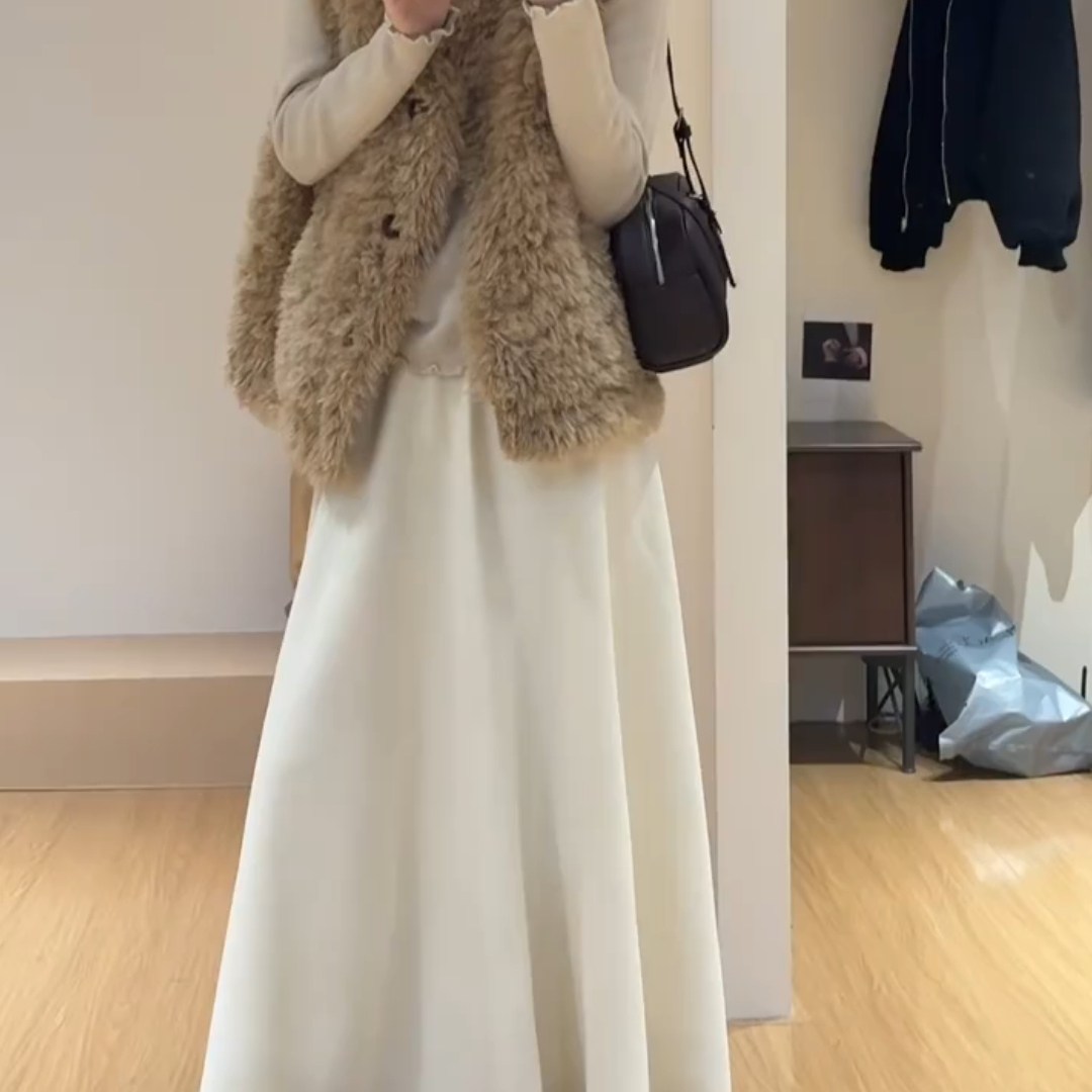 杏色高腰半身裙女2026春季新款设计感气质简约显瘦a字大摆伞裙潮,女装/女士精品,大码半身裙,淘宝优惠券,粉丝福利购,淘宝优惠卷