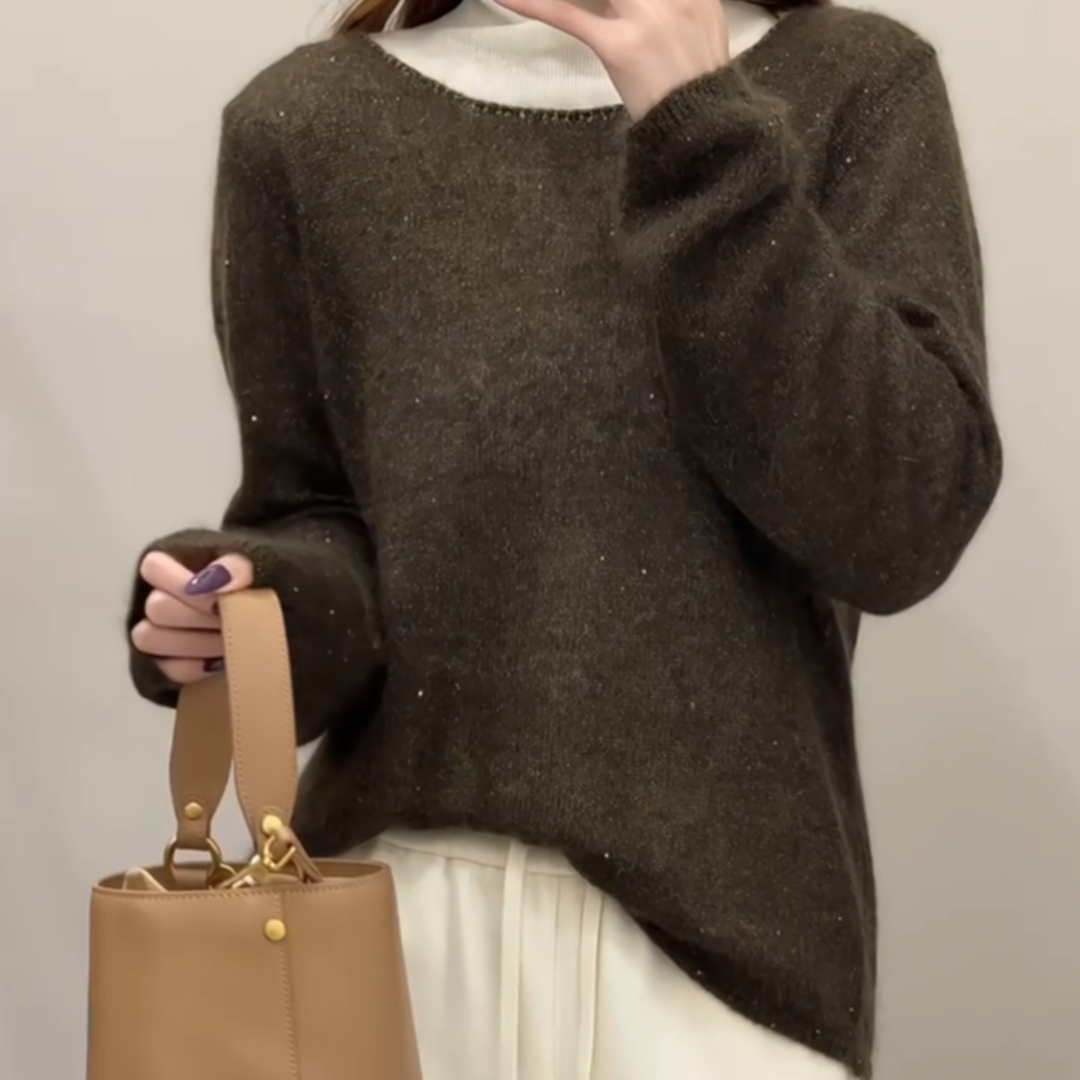 早秋穿搭2025新款极简风针织毛衣