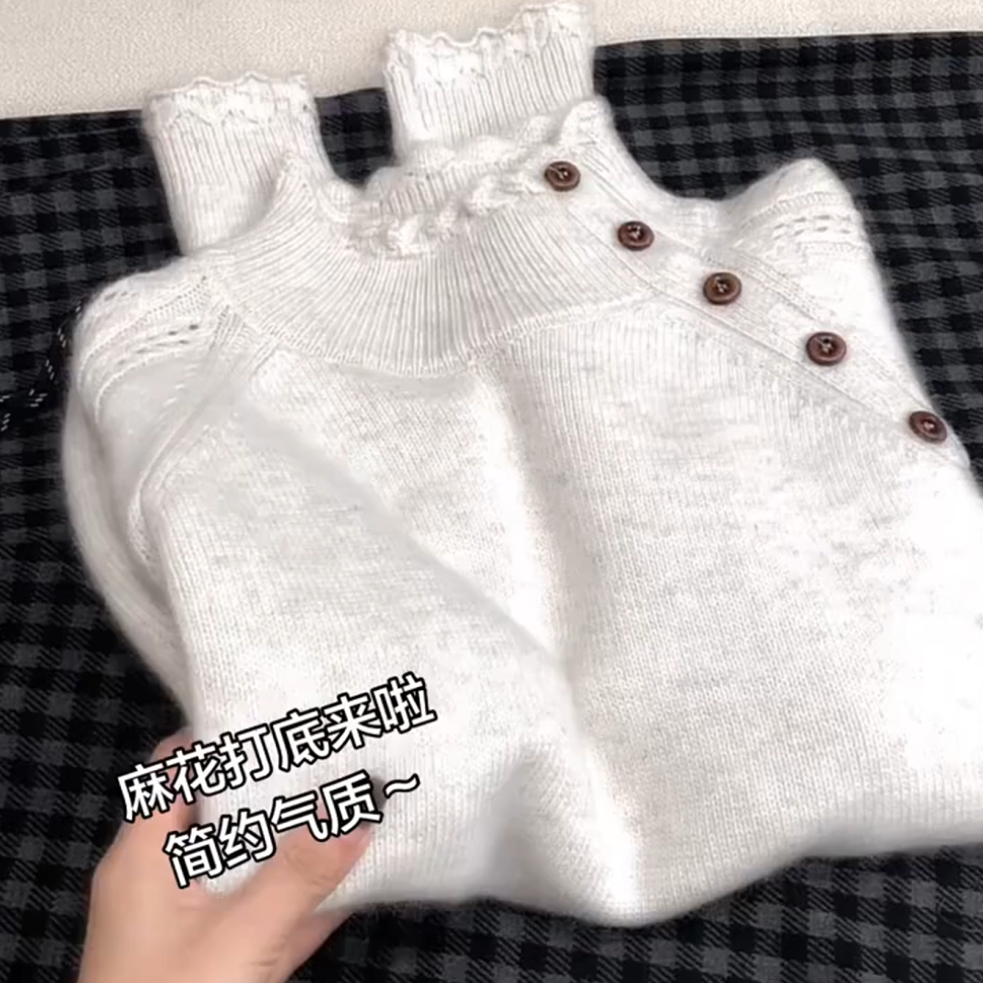 欧货高端独特漂亮高领针织衫秋冬