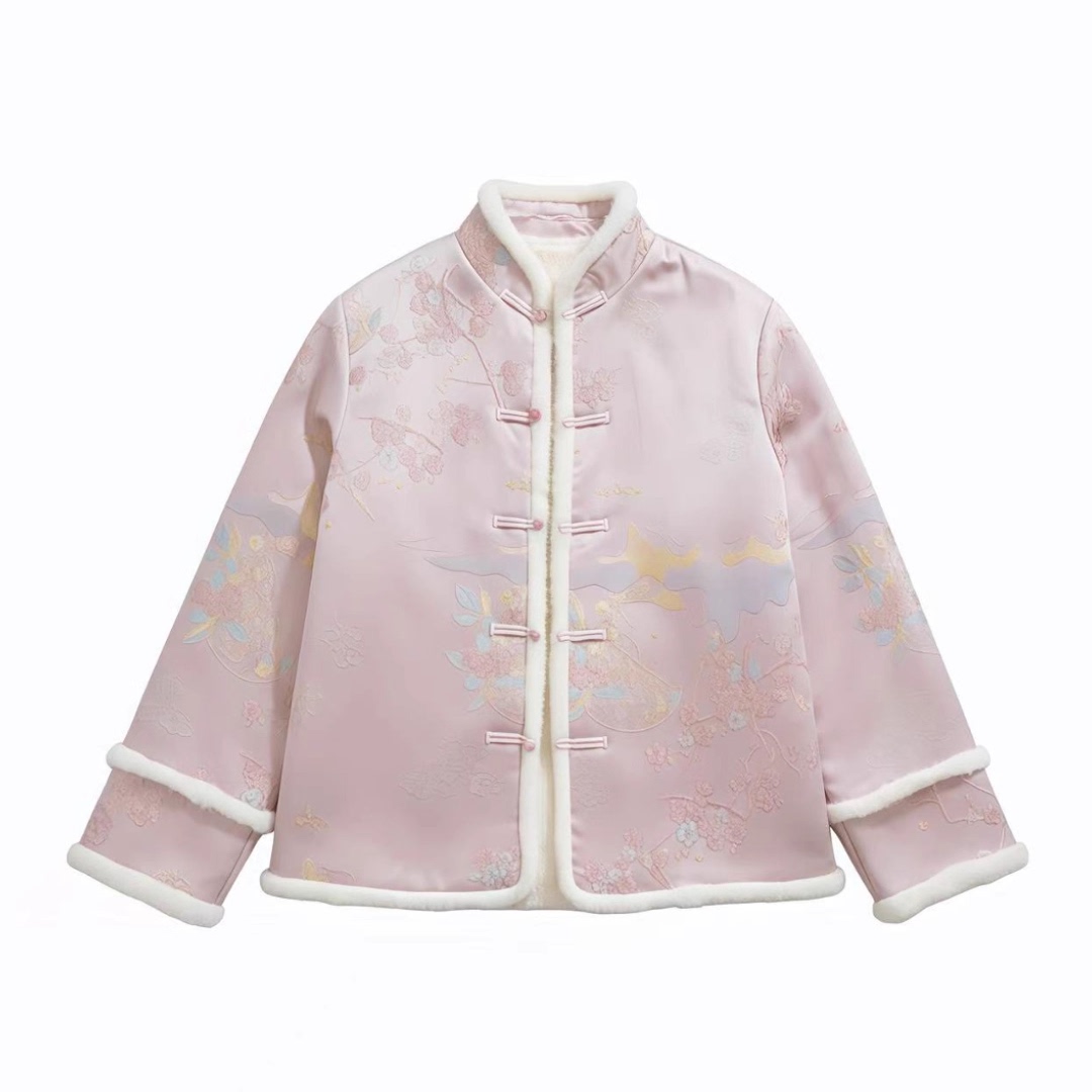 中式国风清冷感复古刺绣棉衣外套