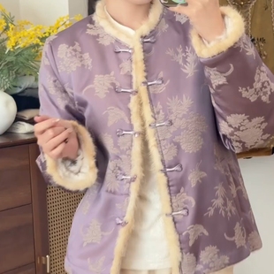 新款 复古清冷感提花外套2025冬季 女装 今年流行独特漂亮气质新中式