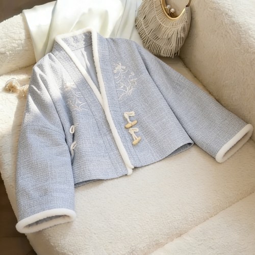 秋冬季国风短款保暖棉衣汉服女装