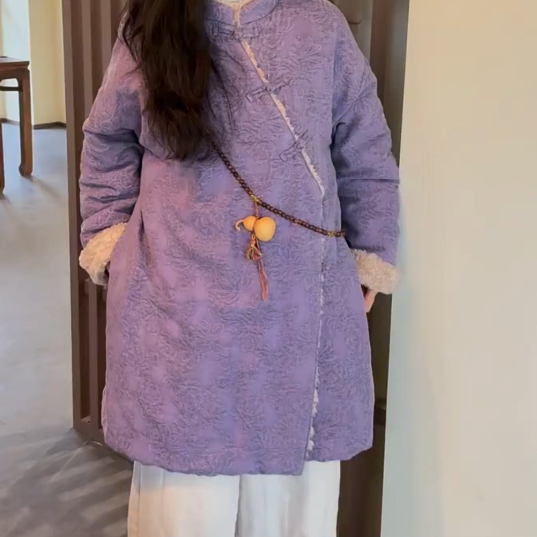 2025冬季新款独特漂亮新中式复古加厚保暖宽松提花盘扣棉服外套女,女装/女士精品,大码内搭,淘宝优惠券,粉丝福利购,淘宝优惠卷