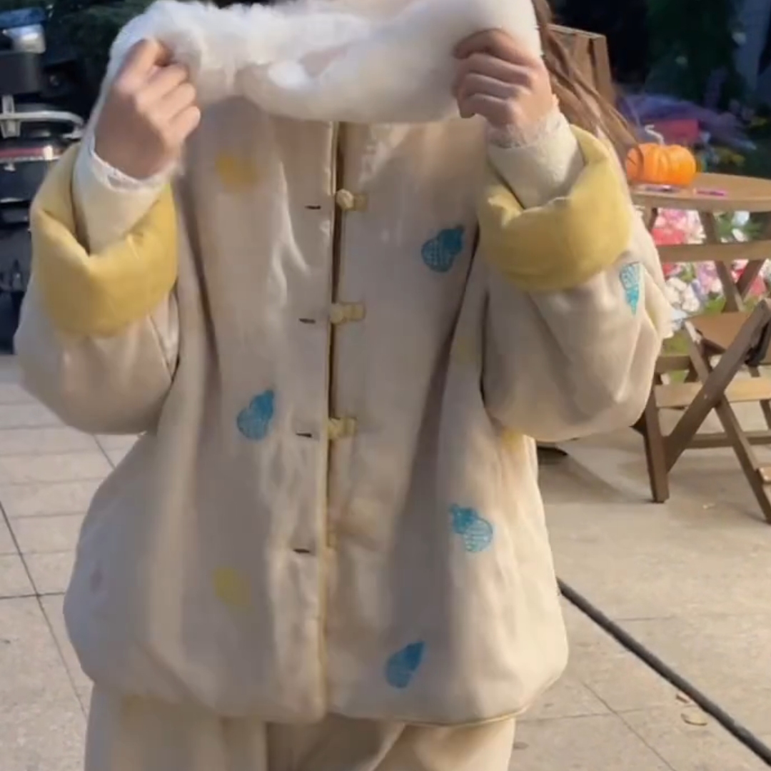 高级感温柔宽松棉服外套女2025冬