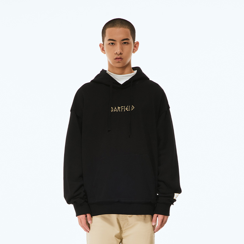Fun潮牌男士帽衫2025年秋季新款加菲猫联名百搭休闲连帽套头卫衣