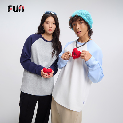 Fun潮牌长袖T恤男款2025年秋冬内搭插肩袖打底衫情侣上衣可外穿