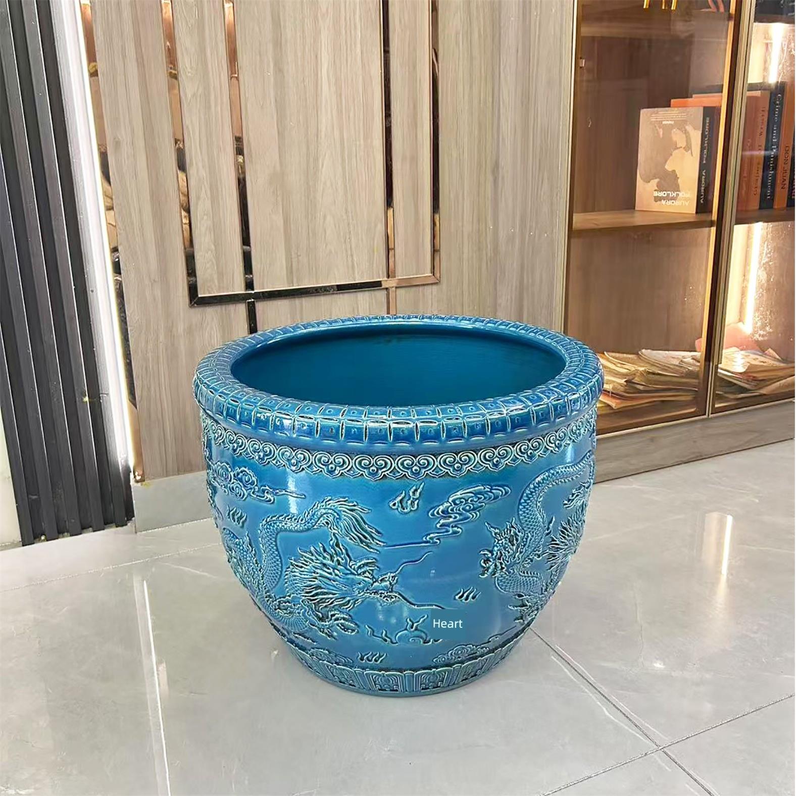 景德镇陶瓷高档花盆碗莲花睡莲荷花水培花盆客厅金鱼龟缸