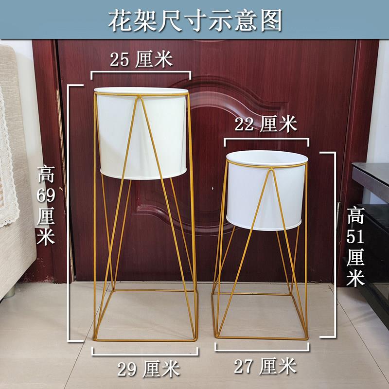 北欧铁艺花架铁皮白花桶金色花架醒花桶