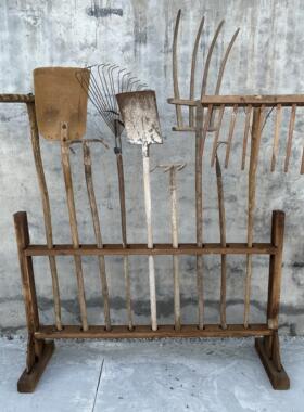 民俗老物件老式农耕工具怀旧农具耙子铲子套装农村用具道具摆件