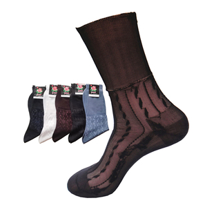 夏季双底锦纶丝袜子老式中筒卡丝袜老年人尼龙袜防勾冰凉丝袜男袜