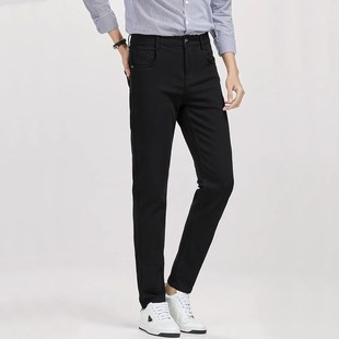 春季纯黑色高个子加长115CM牛仔裤男生弹力修身超长休闲小脚长裤