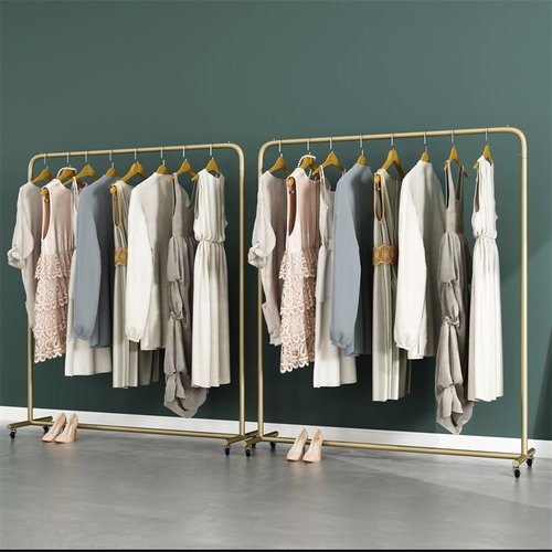 服装展示架水管货架专用地摊架装饰落地式女装儿童侧挂衣架带轮子