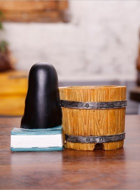 日式杂货卡通动漫周边无面男笔筒学生教师节礼物多功能办公桌摆件