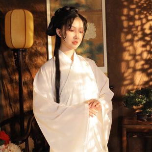 汉服男女黑白中衣中裤补服交领纯棉古装里衣内搭春夏睡衣中裙云袜