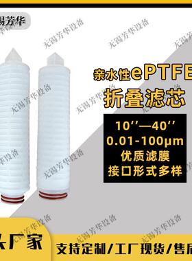 PTFE亲水膜滤芯反渗透微孔PTFE滤芯聚四氟乙烯折叠滤芯