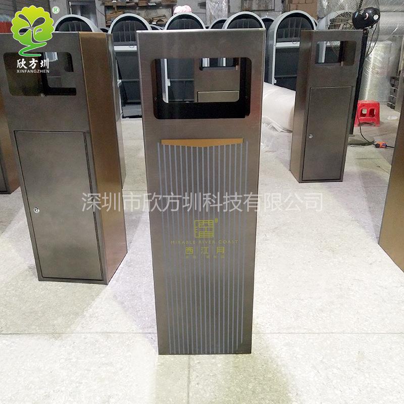 电镀不锈钢垃圾桶烟灰盅金属耐室内电梯口酒店大堂金属果皮箱
