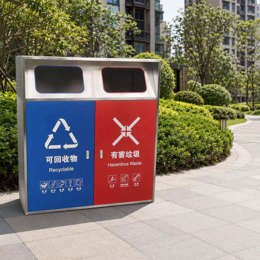 户外分类亭垃圾桶大号240L特大号环卫带盖小区物业公共室外垃圾箱