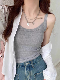 内搭打底衫 纯欲风小吊带背心女夏季 显瘦无袖 辣妹修身 上衣 外穿短款