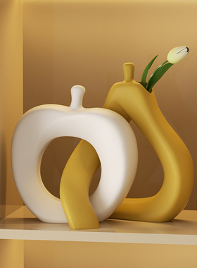 北欧艺术花瓶摆件创意轻奢客厅插花电视柜玄关家居样板房软装饰品