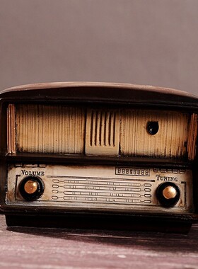 美式摆设家居装饰品复古做旧工艺老式电视收音机咖啡店奶茶店摆件