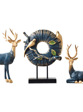 创意鹿摆件家居客厅酒柜电视柜装饰品工艺品开业礼品招财办公室