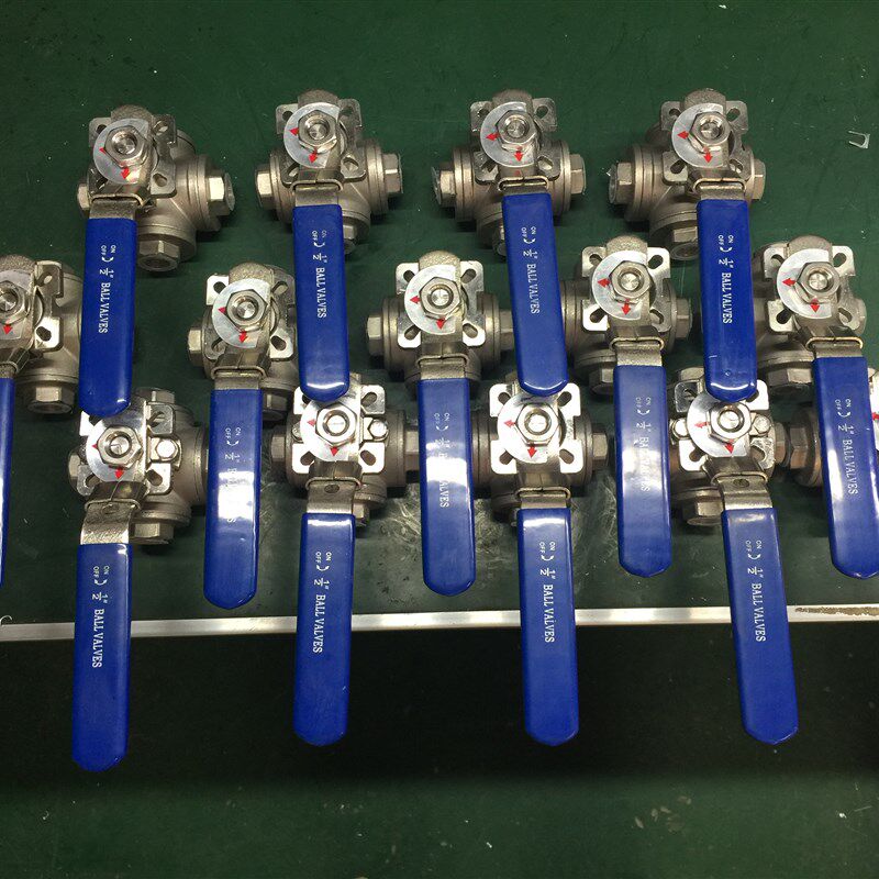 不锈钢内螺纹DN15-DN50四通高平台球阀 电动气动四通球阀阀体