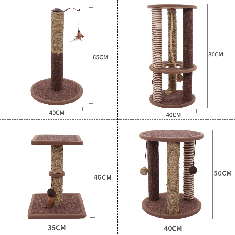 莱沃派新款各种中小型猫抓板猫跳台环保剑麻绳海草绳地毯猫抓柱
