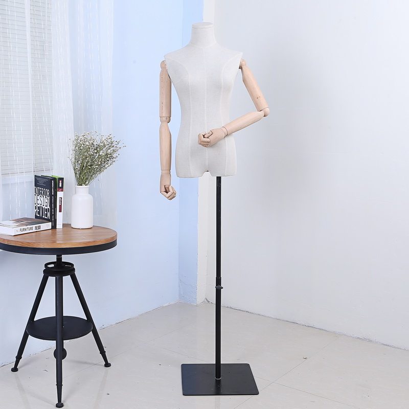 服装店半身模特道具女模特橱窗展示拍摄模特架婚纱人体铁艺底座新