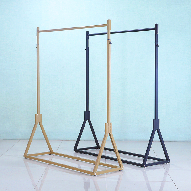 服装店展示架落地式挂衣架高低升降单杠女装挂衣陈列架子侧挂货架