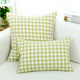 美式 乡村田园绿色小格子抱枕靠枕简约办公室沙发汽车靠包靠背垫套
