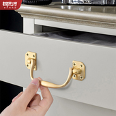 铜匠师金色纯铜新中式 衣柜抽屉拉手免打孔提手橱柜推拉门柜门把手