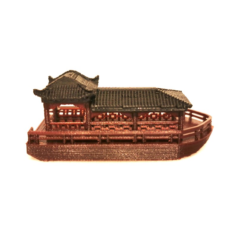 钰书房新品盆景假山吸水石鱼缸装饰配件微景观西湖游船3D打印摆件