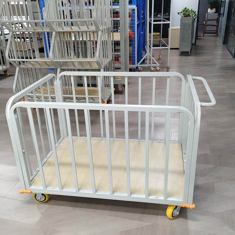 金属围栏小推车物流周转车静音服装酒店不锈钢平板车仓库搬运优惠