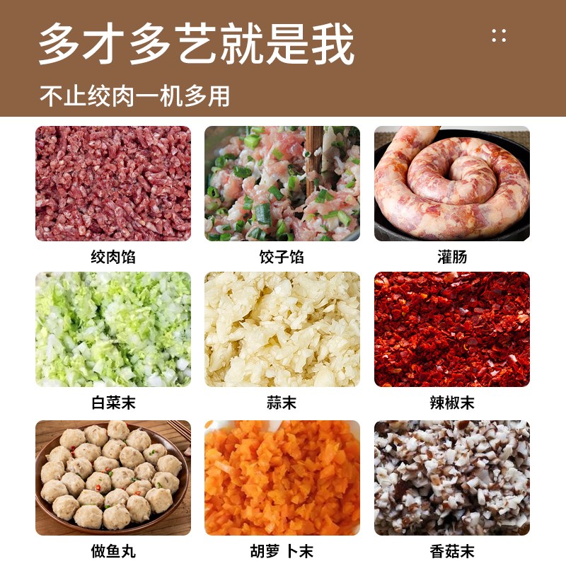 正元绞肉机商用家用不锈钢肉馅电动全自动快拆式大功率碎肉机