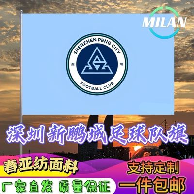深圳新鹏城足球队旗定制 中超联赛旗帜 深圳队 比赛活动助威旗