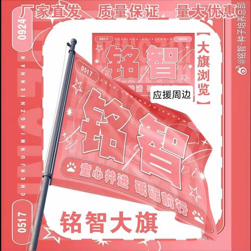铭智大旗明星TF家族陈浚铭智恩涵应援旗户外打卡音乐节应援旗定制