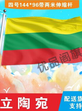 立陶宛国旗2345678号世界各国小国旗手摇旗定制大号外国国旗