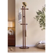 全实木杆挂衣架落地胡桃色衣帽架现代卧室新衣架子