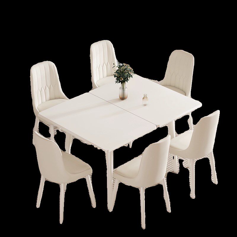 餐桌家用小户型伸缩现代实木桌子奶油风餐桌椅高端,住宅家具,岩板餐桌,淘宝优惠券,粉丝福利购,淘宝优惠卷