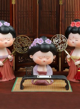 古风少女唐仕女摇头摆件公主娃娃办公桌面创意中国风家居装饰礼品
