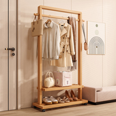 挂衣架实木落地卧室衣帽架客厅现代新民宿衣架置物