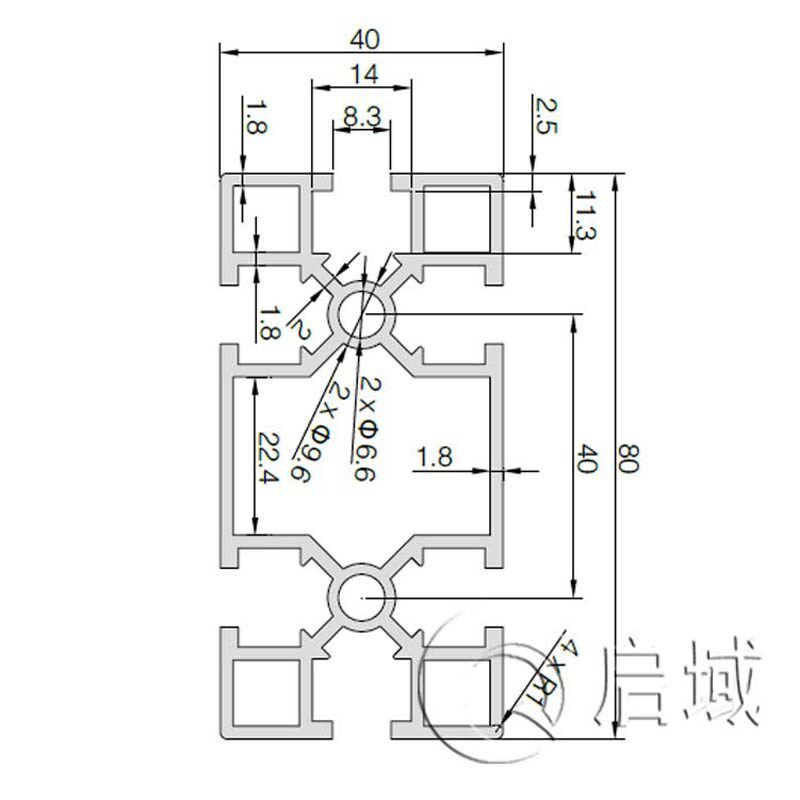 工业铝材4080GA国标轻型铝型材工业流水线铝型材铝合金4080型材