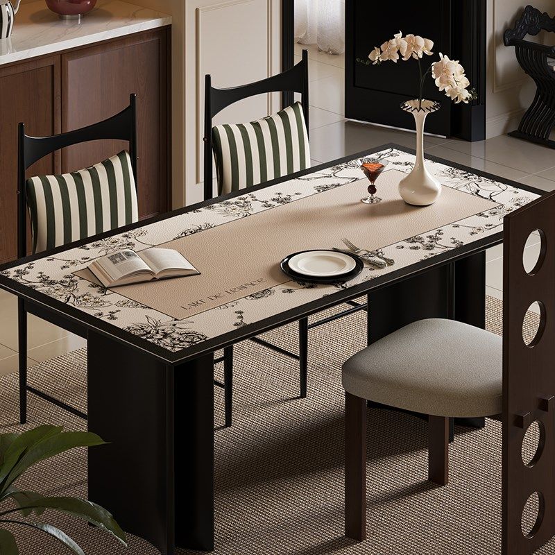 疏影法式中古风皮革餐桌垫台布长方形圆形家用防水防油免洗隔热垫,居家布艺,桌布,淘宝优惠券,粉丝福利购,淘宝优惠卷