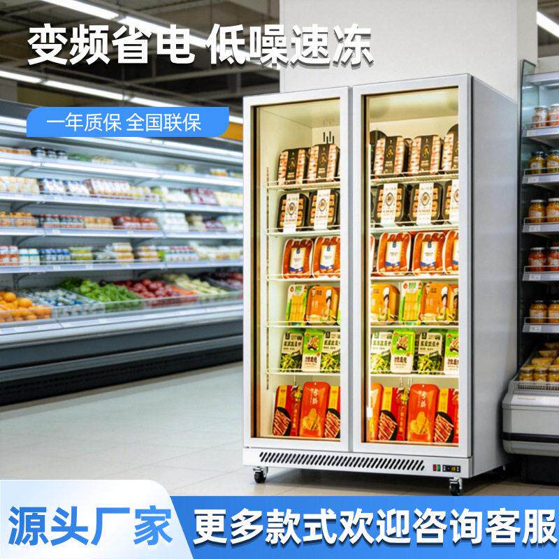 -22冷冻展示柜超市冰箱冰淇淋冻品低温柜商用急冻柜风冷立式冰柜